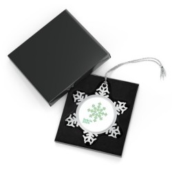 Pewter Snowflake Ornament -  2025 LTD - Orange Ribbon