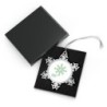 Pewter Snowflake Ornament -  2025 LTD - Orange Ribbon