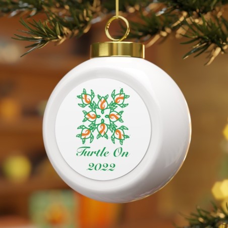 2022 Limited Edition - Orange Ribbon - Christmas Ball Ornament