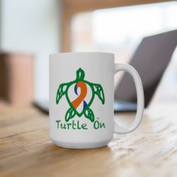 Turtle On - Blue/Orange - Ceramic Mug, (11oz, 15oz)