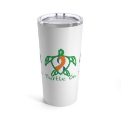 Turtle On - Blue/Orange - White Tumbler 20oz