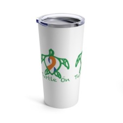 Turtle On - Blue/Orange - White Tumbler 20oz