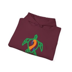 Turtle On - Blue/Orange - Unisex Heavy Blend™ Hooded Sweatshirt