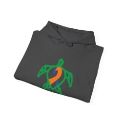 Turtle On - Blue/Orange - Unisex Heavy Blend™ Hooded Sweatshirt
