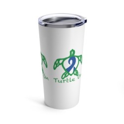 Turtle On - Blue - White Tumbler 20oz