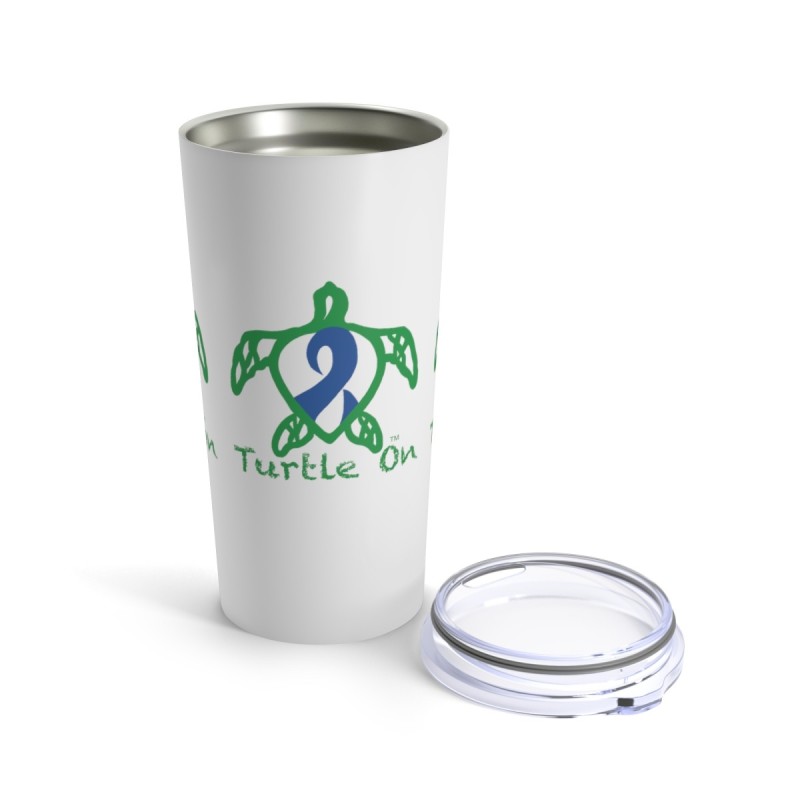 Turtle On - Blue - White Tumbler 20oz