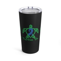 Turtle On - Blue - Black Tumbler 20oz