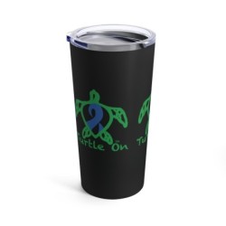 Turtle On - Blue - Black Tumbler 20oz