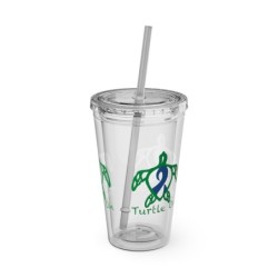 Turtle On - Blue - Sunsplash Tumbler with Straw, 16oz