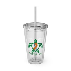 Turtle On - Blue/Orange - Sunsplash Tumbler with Straw, 16oz