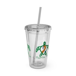 Turtle On - Blue/Orange - Sunsplash Tumbler with Straw, 16oz