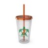 Turtle On - Blue/Orange - Sunsplash Tumbler with Straw, 16oz