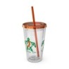 Turtle On - Blue/Orange - Sunsplash Tumbler with Straw, 16oz