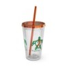 Turtle On - Blue/Orange - Sunsplash Tumbler with Straw, 16oz