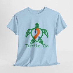 Turtle on - Blue/Orange - Unisex Heavy Cotton Tee