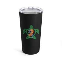 Turtle Rhythm - Blue/Orange - Black Tumbler 20oz