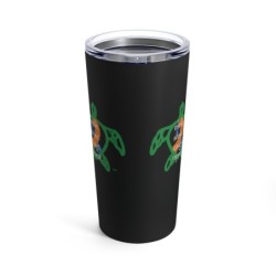 Turtle Rhythm - Blue/Orange - Black Tumbler 20oz