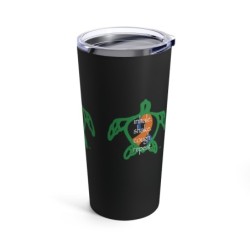 Turtle Rhythm - Blue/Orange - Black Tumbler 20oz