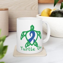 Turtle On - Blue - Ceramic Mug, (11oz, 15oz)