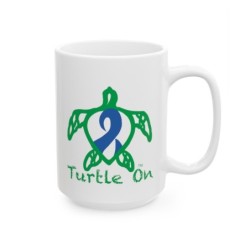 Turtle On - Blue - Ceramic Mug, (11oz, 15oz)