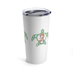 Turtle Rhythm - Blue/Orange - White Tumbler 20oz