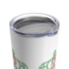 Turtle Rhythm - Blue/Orange - White Tumbler 20oz