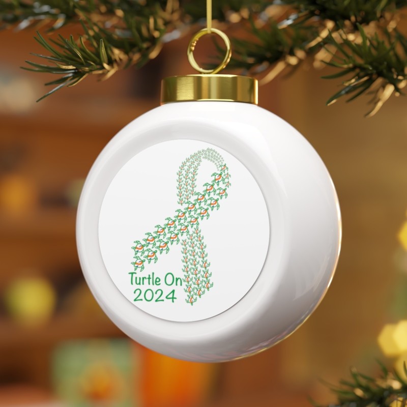 2024 Limited Edition - Blue-Orange Ribbon - Christmas Ball Ornament