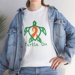Turtle on - Orange - Unisex Heavy Cotton Tee