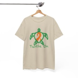 Turtle on - Orange - Unisex Heavy Cotton Tee