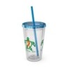 Turtle On - Orange - Sunsplash Tumbler with Straw, 16oz