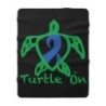 Turtle On - Blue - Sherpa Fleece Blanket