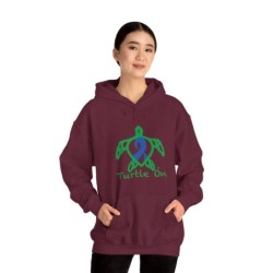 Turtle On - Blue - Unisex Heavy Blend™ Hooded Sweatshirt