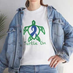 Turtle on - Blue - Unisex Heavy Cotton Tee