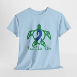 Turtle on - Blue - Unisex Heavy Cotton Tee