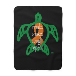 Turtle Rhythm - Orange - Sherpa Fleece Blanket