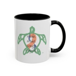 Turtle Rhythm - Blue/Orange - Accent Coffee Mug (11, 15oz)