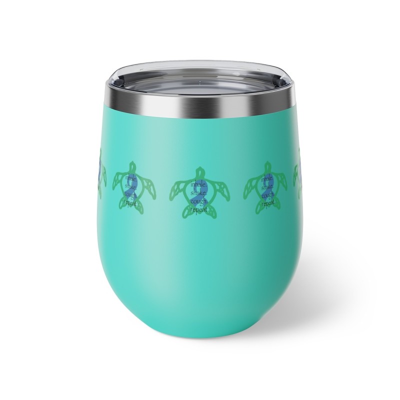 Turtle Rhythm - Blue - Copper Vacuum Insulated Cup, 12oz