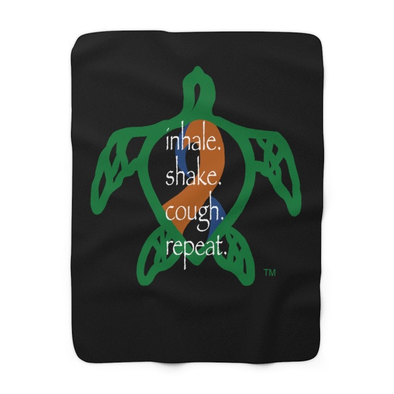 Turtle Rythem - Blue/Orange - Sherpa Fleece Blanket