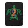 Turtle Rythem - Blue/Orange - Sherpa Fleece Blanket