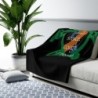 Turtle Rythem - Blue/Orange - Sherpa Fleece Blanket