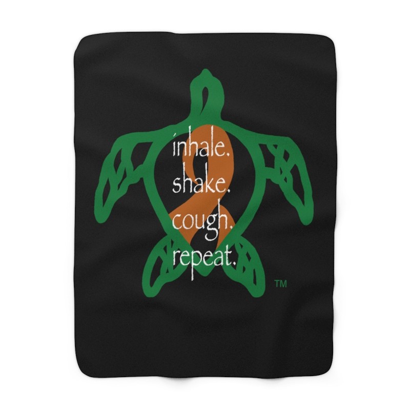 Turtle Rhythm - Orange - Sherpa Fleece Blanket