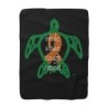 Turtle Rhythm - Orange - Sherpa Fleece Blanket