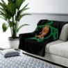 Turtle Rhythm - Orange - Sherpa Fleece Blanket