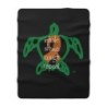 Turtle Rhythm - Orange - Sherpa Fleece Blanket