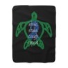 Turtle Rythem - Blue - Sherpa Fleece Blanket
