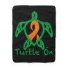 Turtle On - Orange - Sherpa Fleece Blanket