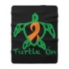 Turtle On - Orange - Sherpa Fleece Blanket