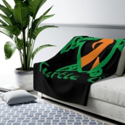 Turtle On - Orange - Sherpa Fleece Blanket
