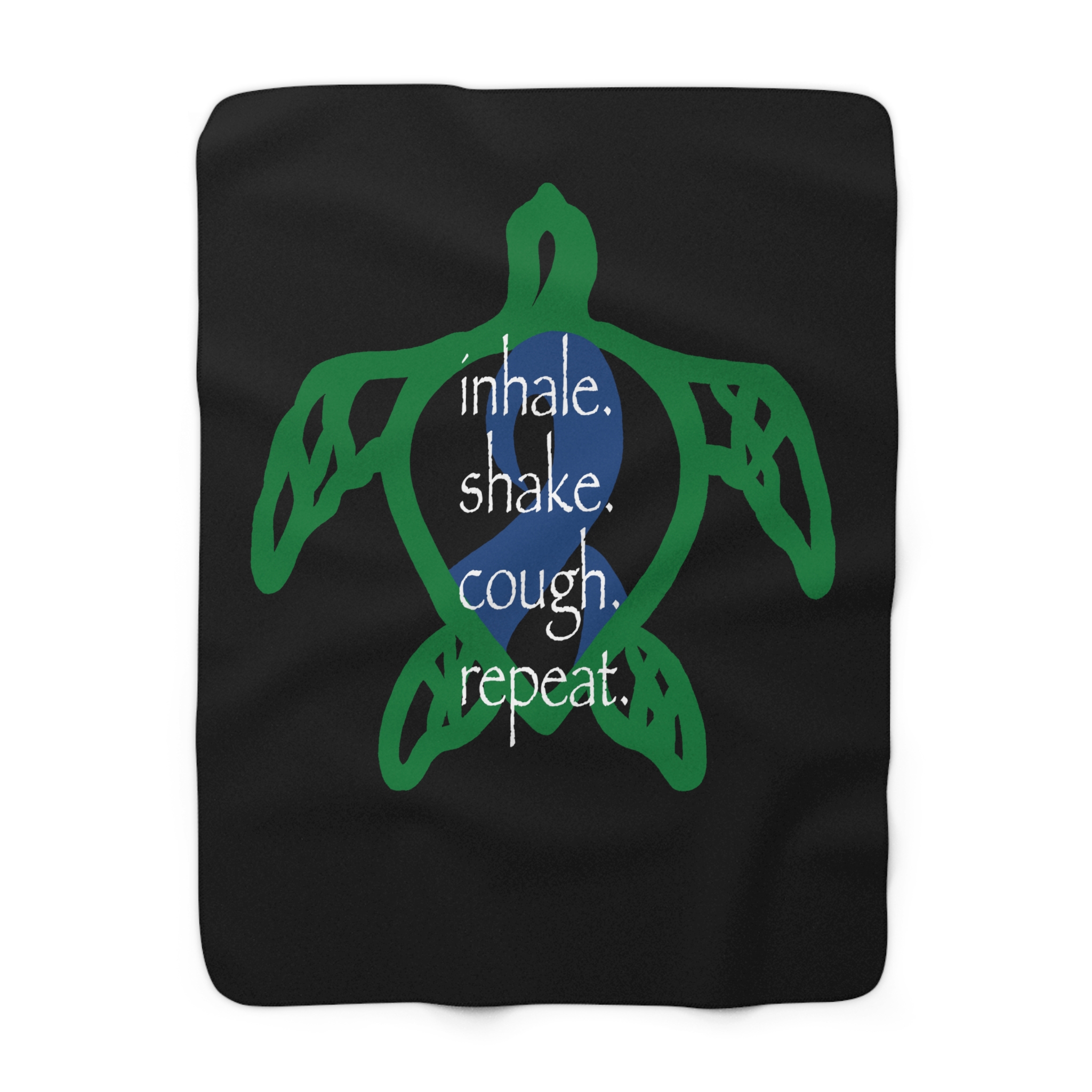 Turtle Rhythm - Blue - Sherpa Fleece Blanket