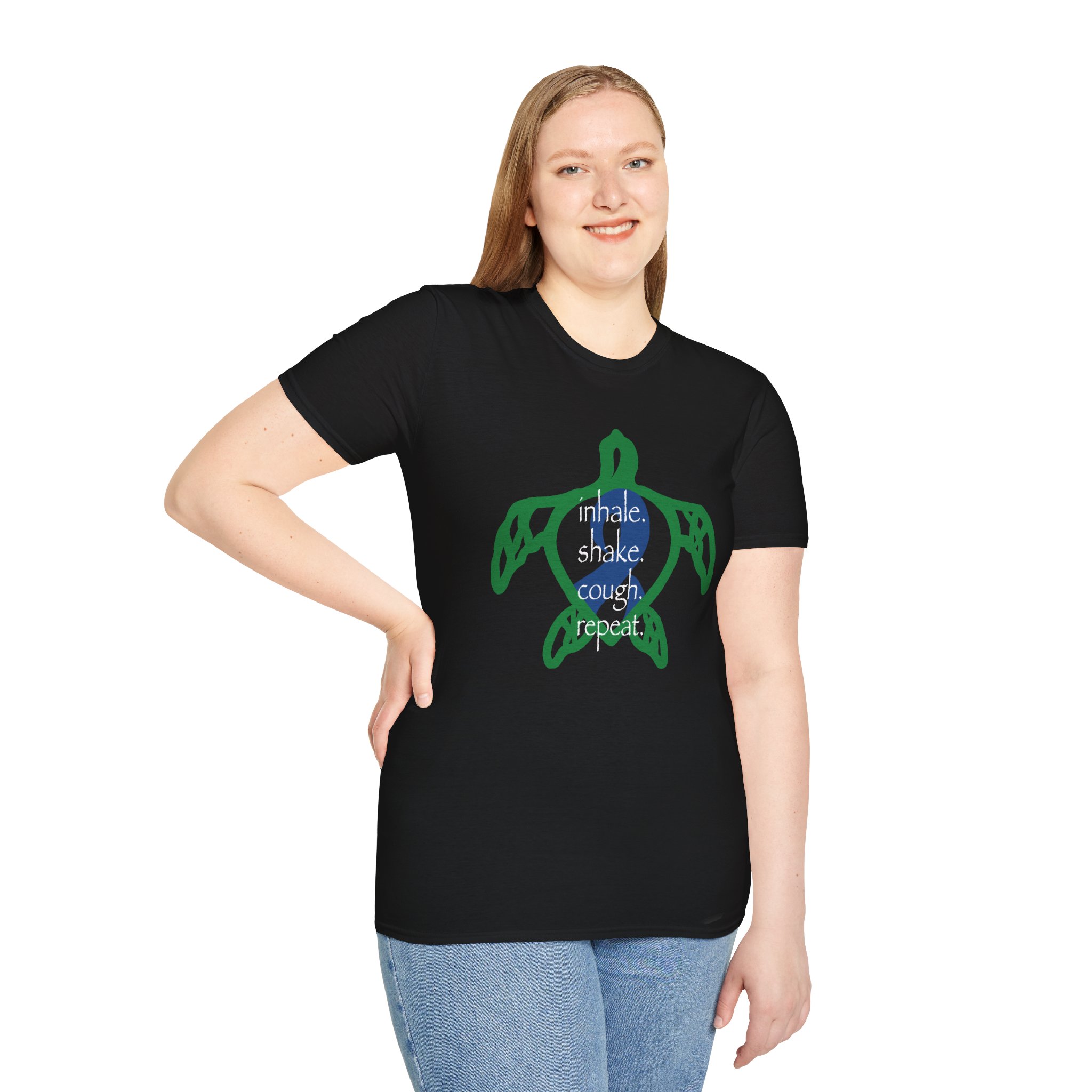 Turtle Rhythm - Blue - Softstyle T-Shirt - Image 15